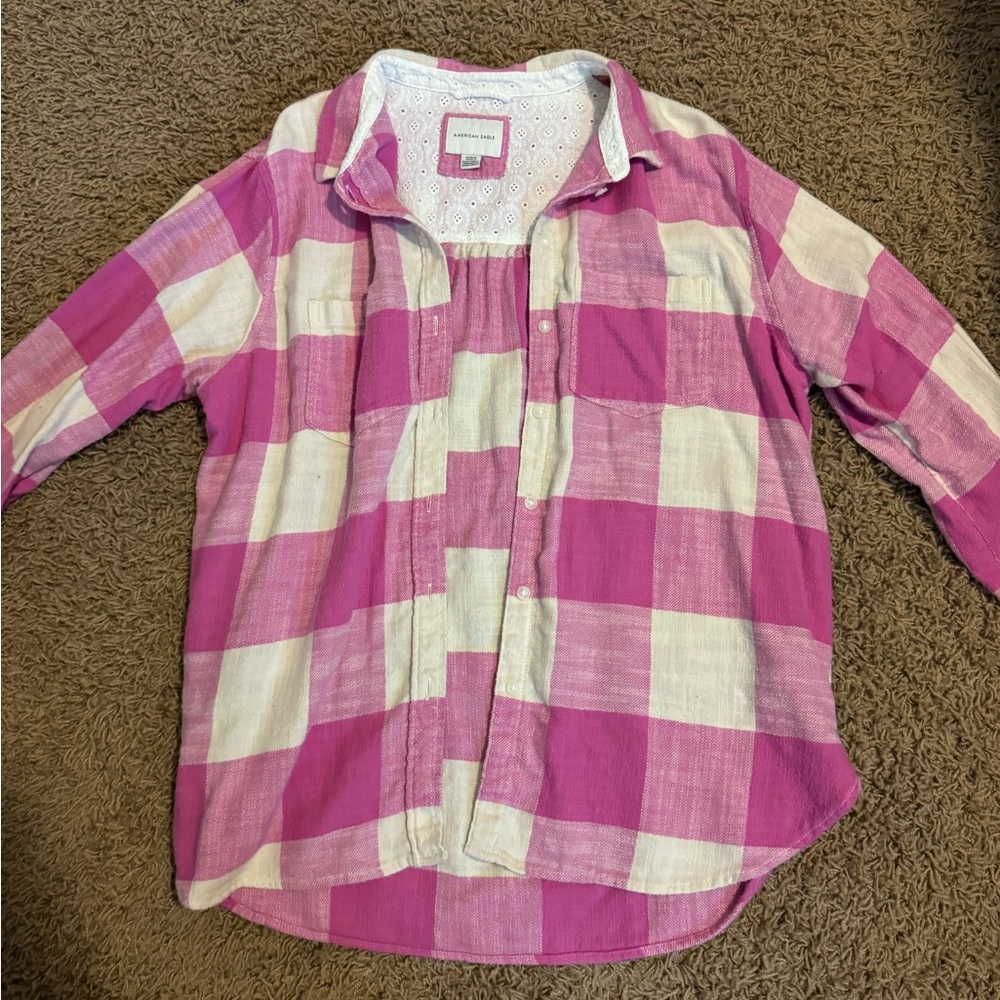 American eagle pink flannel- women’s size medium